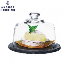 Anchor Hocking 美國安佳 小石板蛋糕盤 (含玻璃蓋) ins風 石板盤, 1個