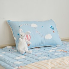 모던하우스 유아용 마미허그 소프트워싱 클라우드베어 베개커버, 블루