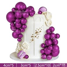 반짝이 골드 공 케이크 색 스팽글 생일 샤워 웨딩 장식, 1개, 13. Hot Pink