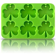 세인트 패트릭스 데이 실리콘 몰드 그린 샴록 귀걸이 수지 홀 클로버 모양 펜던트 DIY 보석 공예 제작을 위한 열쇠고리 에폭시 주조
