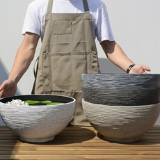 앙플러스 가벼운 대형 연꽃 수반 수경 화분 어항, 스톤화이트