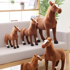 스토리원 ST-TOY-018 소형/중형/대형 리얼 말 인형 동물 봉제 애착 선물, 브라운, 1개, 30cm 브라운, 1개, 30cm