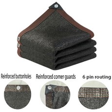 HDPE 정원 햇빛가리개 네트 자외선 차단 야외 퍼걸라 선바이저 수영장 캐노피 식물 돛 캐노피, 11 4x4m, 04 black