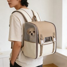 반려동물이동장경량백팩 강아지가방 강아지이동가방 고양이가방 강아지산책가방 강아지기내용가방 고양이백팩 강아지배낭 고양이이동장백팩 산책가방 펫이동가방 강아지이동가방백팩 중형견이동가방, Khaki, 1개