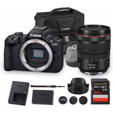 캐논 EOS R50 미러리스 카메라 | 24.2MP APS-C 4K 30p 영상 듀얼 픽셀 AF II 15fps 연속 촬영 가변 각도 스크린 컴팩트 초보자 브이로그용 5811C, w/ 24-105mm Lens