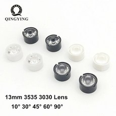 LED 렌즈 거치대 1W 3W 5W 3535 XPE XPG 이미터 평면 반사경 시준기 13mm 10 30 45 60 90 도 5-50 개, [05] 60 degree, [01] White 50 Pieces