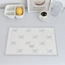 柔光小舖 防水桌墊 防水防污 簡約蝴蝶結桌墊, 1個, 約 30 × 40 cm