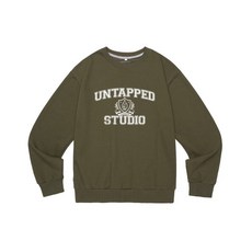 UNTAPPED STUDIO 테드 어센틱 소프트 테리 맨투맨 티셔츠 카키 275907