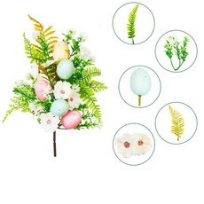 부활절 장식 인공 계란 꽃 지점 DIY 부케 행복한 부활절 거품 계란 나뭇 가지 룸 테이블 장식품, 05 Color 2