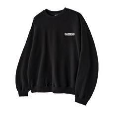 엘리메노 ELIMENO EL 베이직 로고 오버핏 맨투맨 티셔츠 블랙