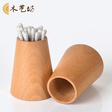 桃園出貨高檔實木牙線收納盒 桌面家用高級感牙籤筒 創意個性輕奢簡約棉簽盒 可愛創意擺件 高級實罐高顏值輕奢愛牙籤罐, 1個, 淺色