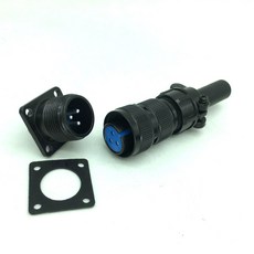 1 set 방수 항공 플러그 소켓 PB20 2 코어 3 핀 4 5 7 PB20K2Q 블랙 서보 모터 커넥터 오프닝 20MM, 3-Pin, 1개