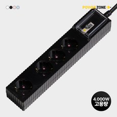 파워존 4000W 국산 고용량 웨이브 멀티탭 누전차단 4구 50cm 1.5m 3m 5m 7m, 7m블랙 wlb470BK, 1개