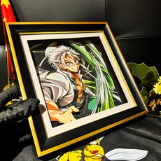 귀멸의 칼랑 (토키토 무이치로) 블라인드 박스 입체그림 세트 - 하시라 피규어 퍼즐 캔버스액자 선물, 21x21CM(21x21센티미터), 불멸의 카와 미야(바람 기둥)