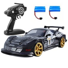 RC 레이싱 드리프트 자동차 70 km/h 40km/H 1/10 충돌 방지 원격 제어 대형 속도 성인을위한 큰 4WD 장난감, Black-2B