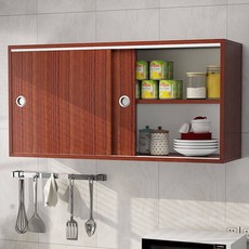 주방 미닫이수납장 부엌장 그릇 틈새장 장식장 냉장고장 그릇장, 조립식, 티크 이중층 60x60x30