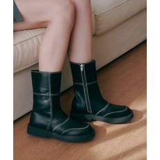 솔트앤초콜릿 화이트 스티치 앵클 부츠 412446001 (4cm1color) 319622