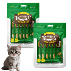 프리미요 미니롤롤 고양이간식 소세지 퓨레 8P, 닭고기맛, 80g, 2개