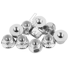 4/10pcs M3 알루미늄 합금 플랜지 나일론 삽입 너트 RC 자동차 바퀴에 대 한 미끄럼 방지 고무 링과 멀티, 18 Silver 10pcs