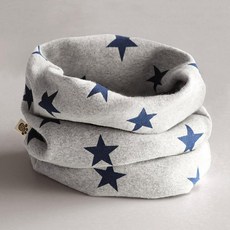 목도리 겨울 방한 머플러 남아 여아 순면 보온 귀보호 넥워머, 그레이-스타