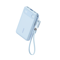 앤커 파워뱅크 10000mAh 22.5W 보조배터리 고속충전 기내반입 C타입 케이블 일체형 아이폰 갤럭시, 블루, A1257