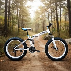 miraemoa 접이식 MTB 산악 자전거 광폭 타이어 팻바이크 펫바이크 바뀌 두꺼운 오프로드, A_7단, 20인치, 블랙, 1개