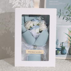 드림코브 미니 비누꽃다발 + 투명 종이상자, 블루