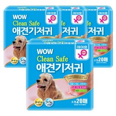 와우한빛 애견기저귀, 4개, 20개입, 소형