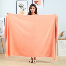 비치 가운 워터파크 해변 서핑 다이빙 대형 타올 수영복 물놀이 타월, 오렌지, 80x190cm, 1개
