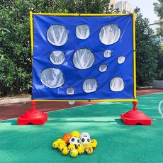 공던지기 점수판 과녁 축재 맞추기 체육활동 공놀이, 1개, 파란색 6개 대구슬 6개 중구슬 12개 소구슬