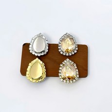 17-23mm물방울 비딩용 줄란 캡보석(10개), 백금도금, 1봉, 샴페인