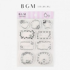 莫莫日貨 日本進口 BGM水晶印章 透明印章組 邊框動物 CS019 手帳裝飾, 1個