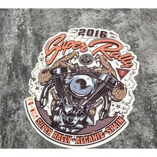 HARLEY-DAVIDSON 2016 Super Rally 蟒蛇引擎圖案防水貼紙 機車檔車重機紀念貼 13x16公分, 如圖所示13X16, 1個