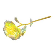 크리스탈 홀로그램 장미 꽃선물 인테리어 장식, 옐로우, 1개