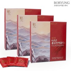 보령 6년근 홍삼진액골드 70ml x 30포 3박스 / 국내산 홍삼농축액 선물세트, 30회분