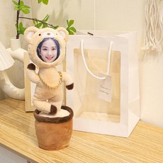 저스트조이 얼굴인형제작 프린팅 DIY 봉제 포토인형, 1개, 선물 상자 + 작은 곰, 1cm