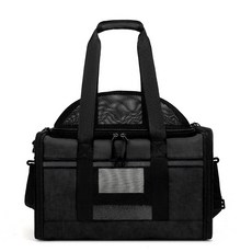 2025新款寵物貓包 大空間 透氣 外出揹包 便攜斜跨手提兩用 雙肩包 多功能貓揹包, 黑色, 1個