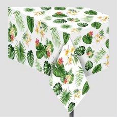여름 하와이 야자수 꽃 방수 비닐 테이블보 러너 커버 행사 파티용품, 1개, 1개입