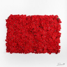 플라워월 조화 꽃 벽장식 레드 60x40cm 잔치 웨딩 촬영 루프탑 카페 옥상