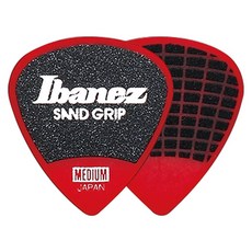 아이바네즈 그립 위저드 샌드그립 기타피크 PA16MSG-RD 숏 티어드롭 미디움 0.8mm (1개), 1개