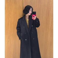 GENERALIDEA 더블 브레스티드 울 롱코트 BLACK / WBE3L10507