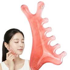 179osn 바디 두피 얼굴 괄사 마사지기, 핑크, 1개