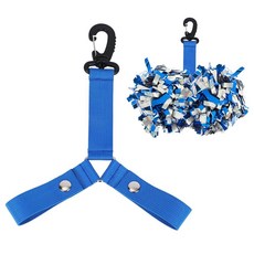 Goktvai 치어리더 백팩용 폼폼 홀더 스냅 버튼이 있는 나일론 치어리더 폼폼 홀더 폼폼 치어 보우 팀 태그를 걸 수 있는 조절 가능한 치어리더 필수품 블루 342938, Goktvai 치어리더 백팩용 폼폼 홀더, 스냅 버튼이