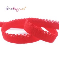 피코 루프 레이스 트림 탄성 밴드 프릴 장식 스판덱스 리본 란제리 속옷 재봉 야드, 색상: 5. Red / 길이: A. 2 Yards, 1개