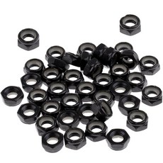 50pcs 튼튼한 스케이트 보드 롱 보드 트럭 트럭 휠 교체 액슬 너트 하드웨어 검은 스케이트 보드 트럭 액슬 너트, 검은색, 1개
