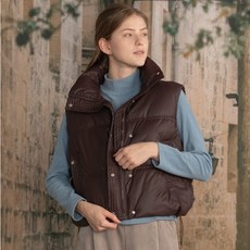 DURAN-FIT 크롭 레더 라이크 패딩 베스트 DTF5W-5149