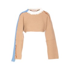 마르니 비대칭 니트 크롭 스웨터