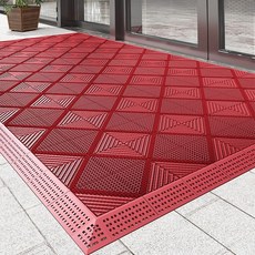건물 먼지 털이 외부 입구 매트 실외 발판 대형 미끄럼방지, 2) 레드 150x240cm, 1개