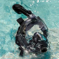 위크나인 스노쿨링 마스크 풀페이스 스노클링 장비, 블랙