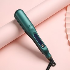 HXDZ 航祥電子科技 蓬鬆夾發器 負離子液晶顯示家用直髮器, 1個, 1:綠色，美規110V插頭